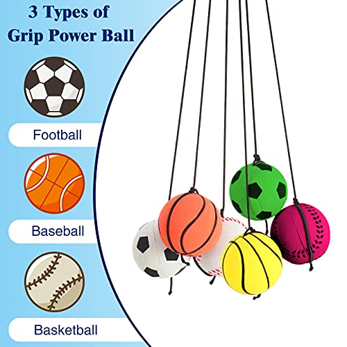 Wrist Ball Return Toy Set - 6 Pcs Rubber Balls with Straps