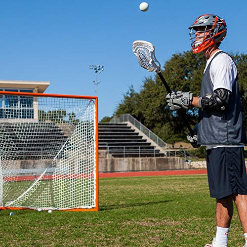 Pro & Collegiate Lacrosse Goal - 6' x 6' Steel Frame (White/Orange)