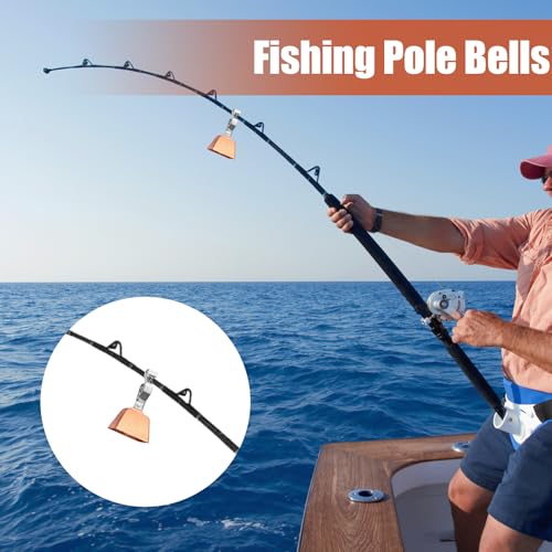 Biaungdo Copper Fishing Bells for Rods 20 Pcs - Clamp Clip, Ice & Catfish Accessories