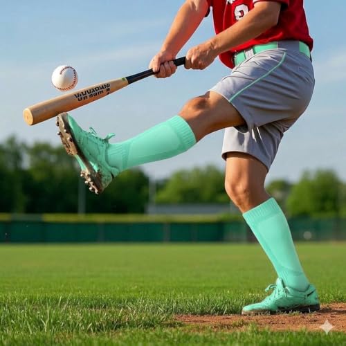 Baseball Socks and Belt Combo - Mint Green, Small Size