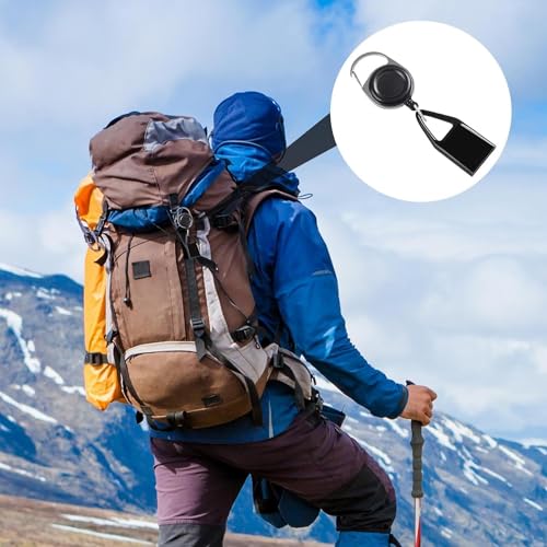 Retractable Lighter Holder with Clip - Anti-Lost Keychain for Hiking - Red