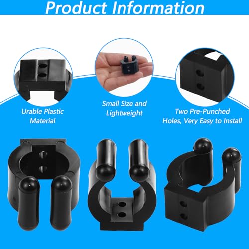 20 PCS Fishing Rod Clips - Wall Mounted Holder for Cues & Rods