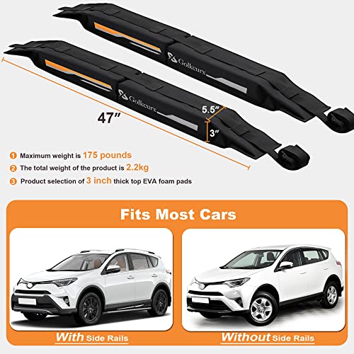 Universal Soft Roof Rack Pads for Kayak, Surfboard, SUP - 15FT Straps
