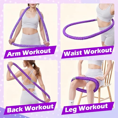 3 lbs Soft Weighted Hoop - Fat Burning & Waist Toning - Purple