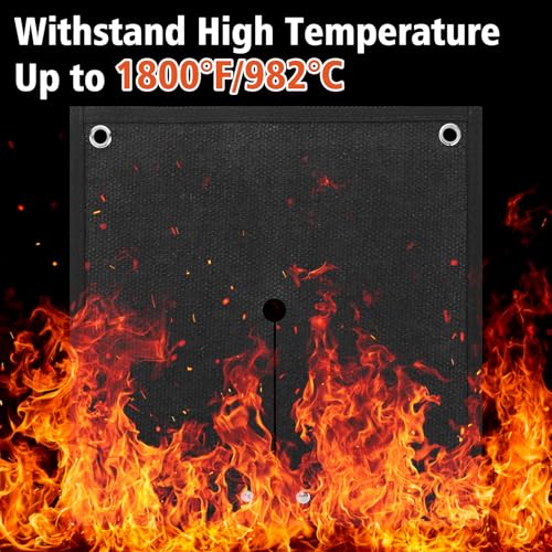 Welding Blanket Fireproof for Copper Pipe - 2 Pack Fire Resistant Fiberglass Soldering Mat with Plumbing Hole, Protective Flame Insulation Pad for Propane Torch Brazing Plumbing, 12" x 12"