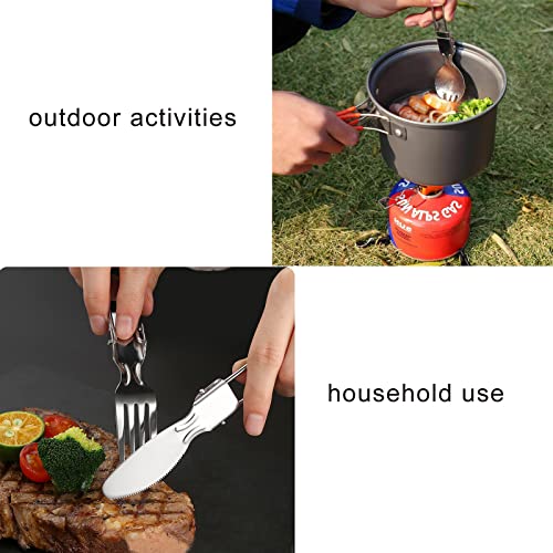 Portable Stainless Steel Camping Utensils Set - 4 Pcs