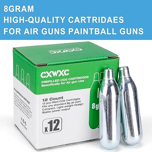 8G CO2 Cartridges for Paintball and Airsoft - 12 Pack