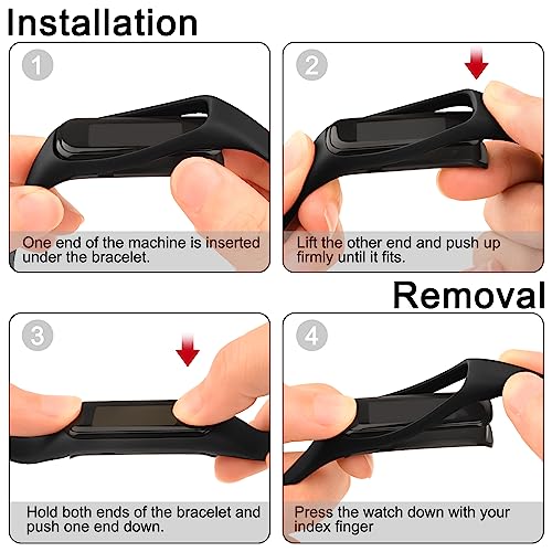 Silicone Sport Straps for Samsung Galaxy Fit 2 - 3 Pack Black, Dark Grey, Dark Green