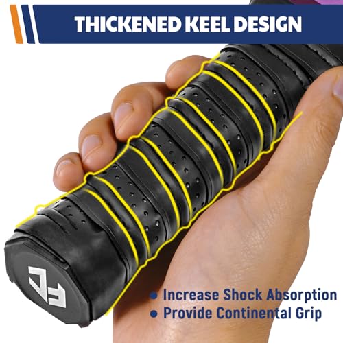 Pickleball Grip Tape - Extra-Length Non-Slip Overgrip - 2 Pack - Black