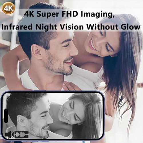 Only 5/8IN! Hidden Camera, with Audio, 4K Mini Small Camera, 64GB SD Card Included! Spy Hidden Cameras for Home Indoor, Spy Cam with Night Vision & Motion Detection, Baby Monitor Small Mini Wireless