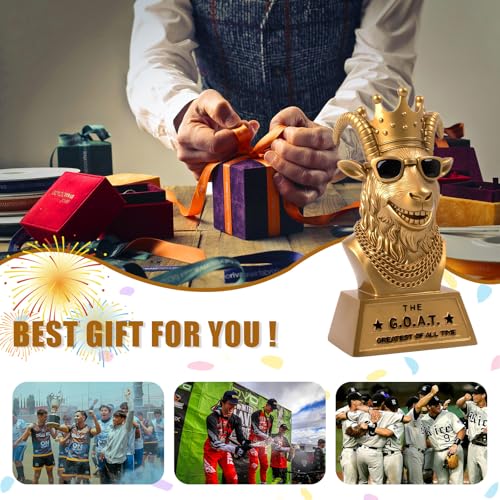 6-Inch Goat Trophy | Handmade G.O.A.T. Winner Award | Funny Desk Decor