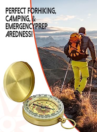 Waterproof Brass Compass for Hiking & Survival - Large Dial