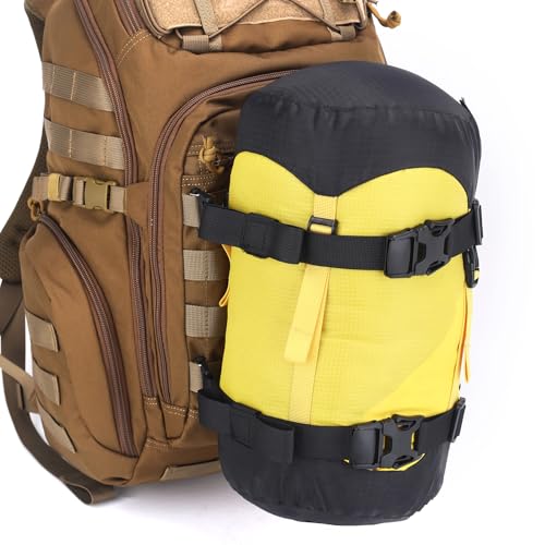 Adjustable MOLLE Tactical Straps for Backpack - 7.5-22 Inch, Heavy Duty Nylon - 2-Pack, Black