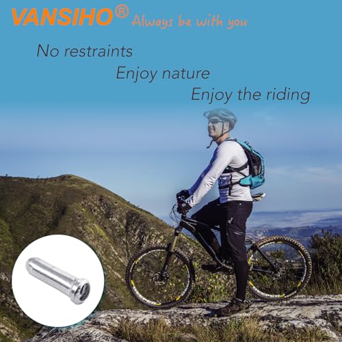 100pcs Aluminum Bicycle Cable End Crimps - Silver Brake & Shifter Caps