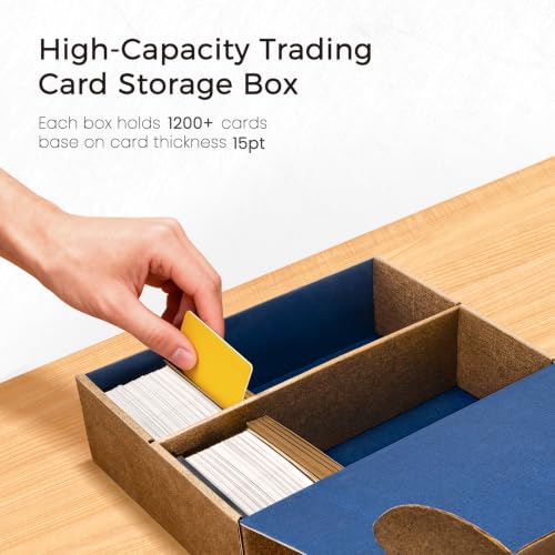 QUEENLINK 2-Pack Trading Card Storage Box 2400 Capacity, Stackable & Durable
