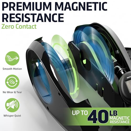 Under Desk Elliptical Machine with Magnetic Resistance - Black