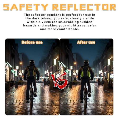 Reflective Keychain Set - 6 Pcs Safety Pendants for Backpack, Wheelchair, Cycling - Green, Black, Orange