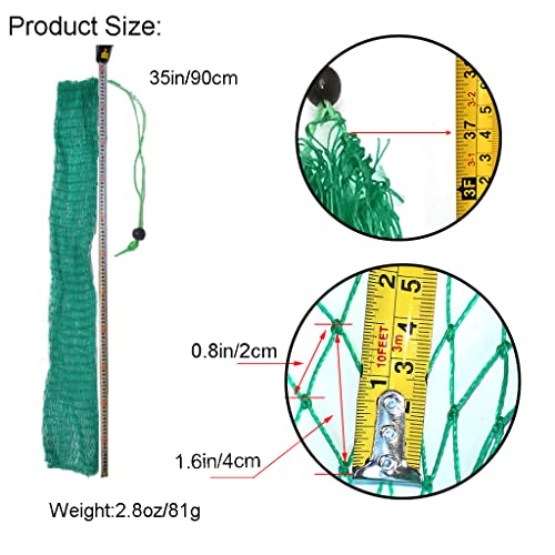 Foldable Fishing Net Bag - 35 Inch Nylon Mesh Keep Net