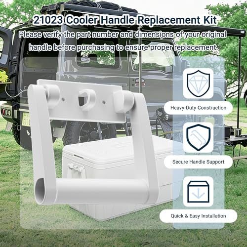 Yolvvetrx Cooler Handle Replacement Kit for Igloo 25-72 Qt Coolers - Heavy-Duty Plastic, Easy Install, 2 Pack