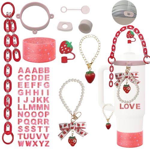 Strawberry Tumbler Accessory Set for 30oz & 40oz Cups - Strawberry