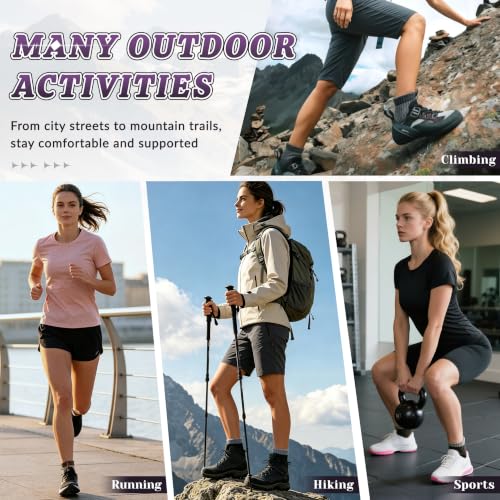 Velice Women's Merino Wool Quarter Ankle Hiking Socks - Medium Brown, Comfortable Outdoor Footwear