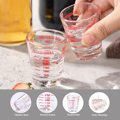 Measuring Shot Glass Set - 2PCS with 4 Measurement Units