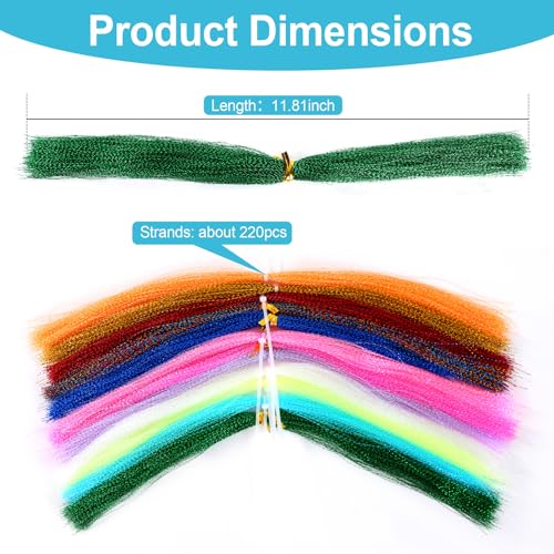 12-Color Crystal Flash Line for Fly Tying Lures
