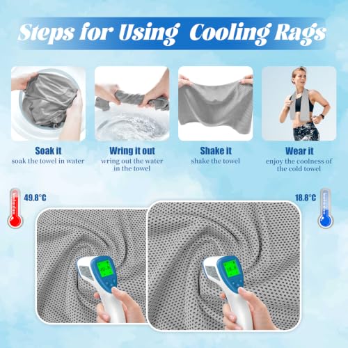 Cooling Towels for Neck and Face - 4 Pack, Soft & Breathable, Multicolor