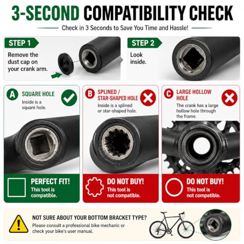 3-Piece Bike Crank Puller and Bottom Bracket Removal Tool Kit