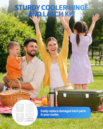 Cooler Hinge and Latch Replacement for Igloo, Ice Chest Plastic