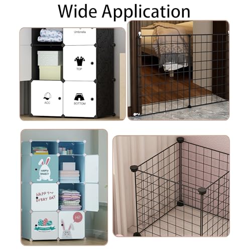 40PCS Cube Connectors Plastic Storage Wire Cube Connectors ABS Connectors Organizer for Modular Closet Storage Organizer, Wire Shelving, Wardrobe, Shoe Rack Clips, Pet Carrier, Black