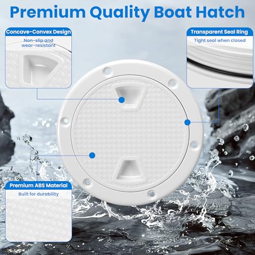 TOKCKYBL White 6In Boat Hatch - Premium ABS Round Non-Slip Inspection Cover