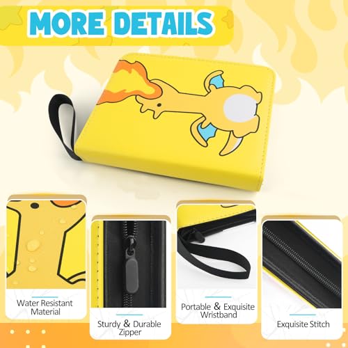 Fire Dragon Theme Card Binder - Holds 400 Trading Cards with Sleeves