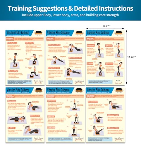 Whole Body Vibration Plate Exercise Poster Set - 6 Guides & 2 Plans