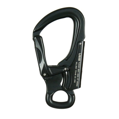 Fusion Climb Tudor Lightweight Aluminum Double Locking Captive Eye Snap Hook Carabiner 32kN Black (FP-8001-BLK)