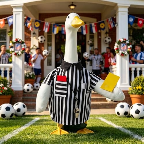 23" Soccer Referee Goose Outfit - Fun Lawn Decoration with Whistle & Cards