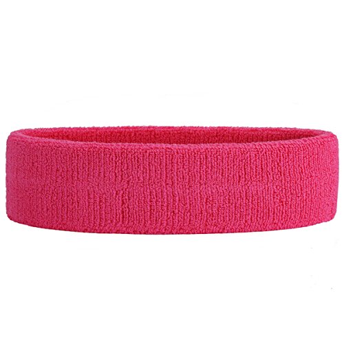 Moisture-Wicking Cotton Headband for Sports - Pink Sweatband