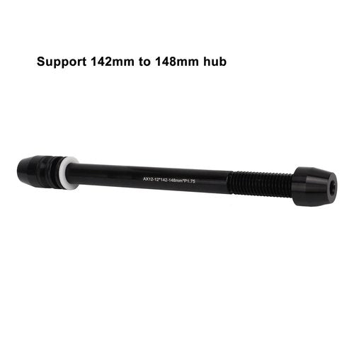 Focket Trainer Thru Axle, Aluminium Alloy Thru Axle Adapter Rear Wheel Skewer for Indoor, Trainer for Road Mountain Bike, Length 142mm to 148mm Boost, for M12x142 to M12x148mm Hub