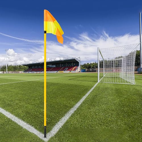 5FT Soccer Corner Flags Set of 4 - Spring Loaded Agility Poles