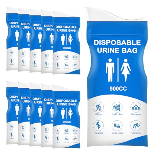 12 Disposable Urine Bags - 900ml Leak-Proof Portable Urinals