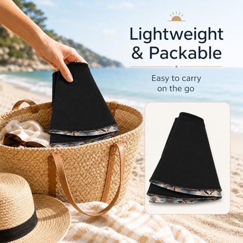 HUAMULAN Reversible Wide Brim Sun Hat for Women - Black, One Size, M2320