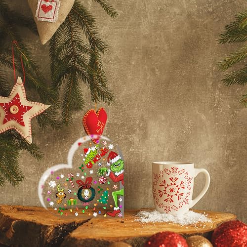 Heart-Shaped Acrylic Christmas Table Decor - Holiday Accent Piece