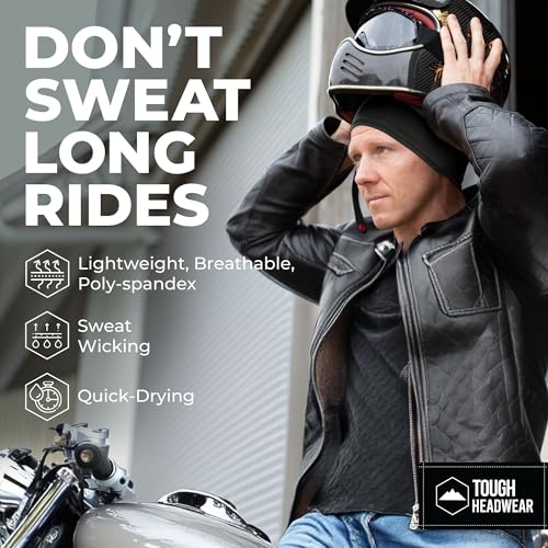 Cooling Skull Cap - Moisture-Wicking Helmet Liner - Black, One Size