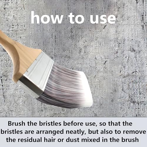 6 inch Wide Soft Bristle Paint Brush, Flat Stain Brush, Wooden Handle Deck Brush, Masonry Brush, Wood Stain Brush