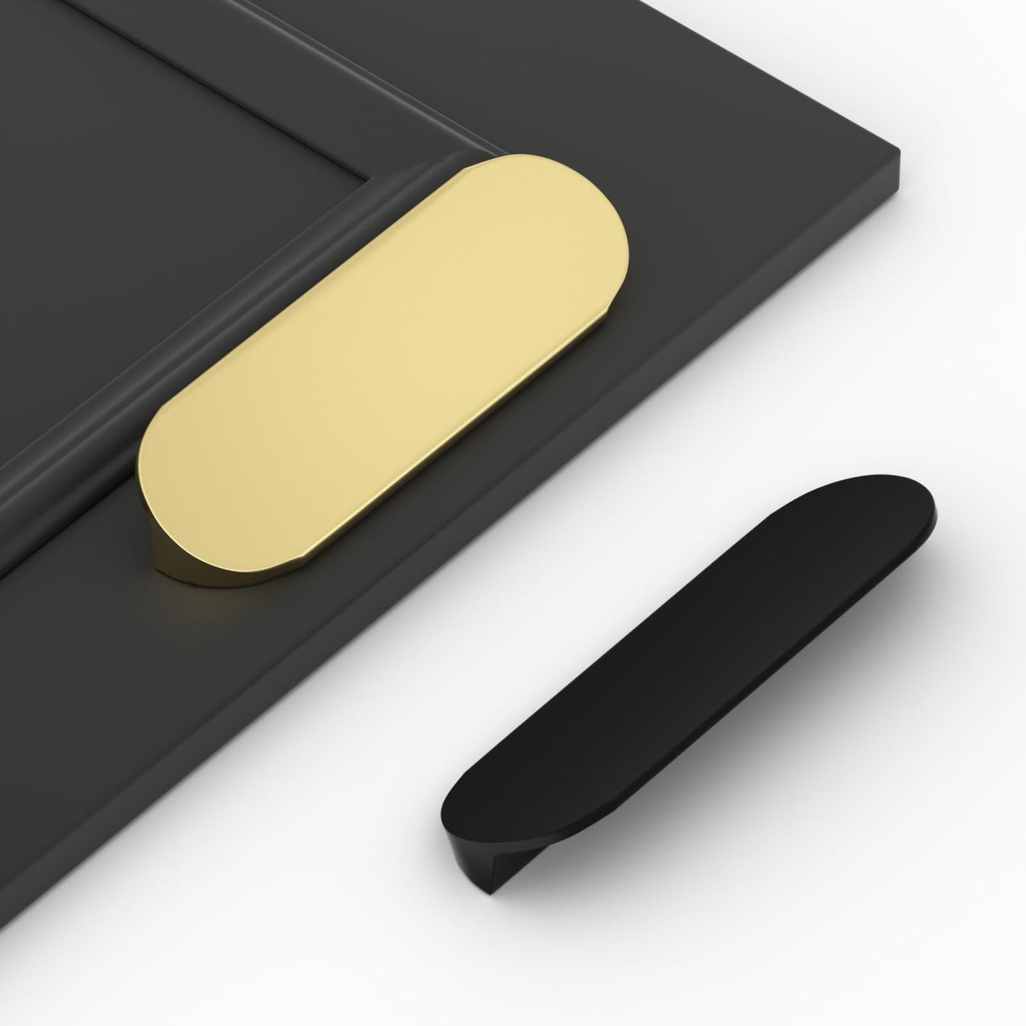 Peaha 10 Pack Gold Cabinet Pulls 3 inch Edge Pulls for Cabinets Desk Pull Gold Handle for Kitchen Cabinets 76mm Hole Centers