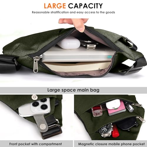 Waterproof Anti-Theft Crossbody Bag for Men Women Travel Sling Bag with Large Capacity