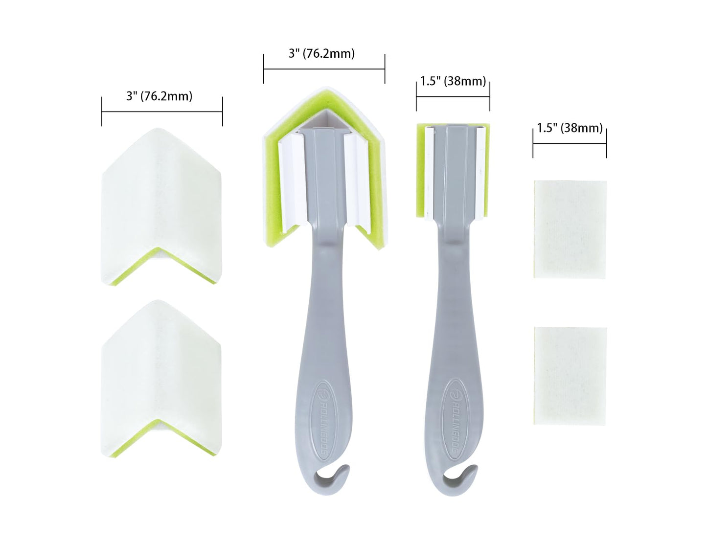 ROLLINGDOG Paint Pad Set - 6PC Corner Painting Tool Trim Paint Edger Tool with Replacement for Walls,Detail Painting,Trim