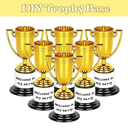 Mini Gold Trophy Awards - 6 Pack Plastic Trophy Cups, 4 Inch