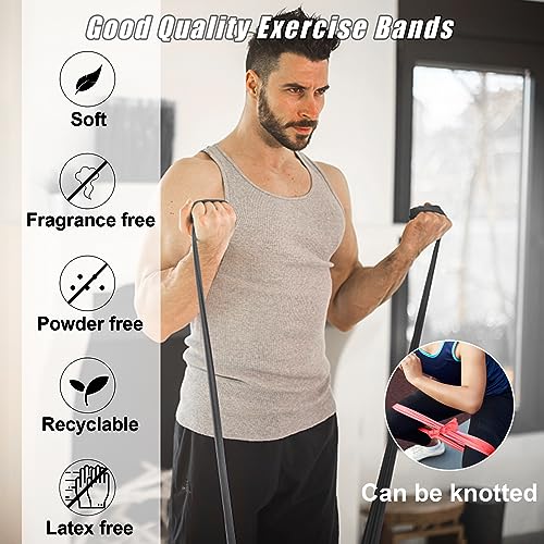 Hshbxd Gradient Gray 5-Pc Resistance Bands Set for Physical Therapy, Yoga & Pilates 10-115 lbs