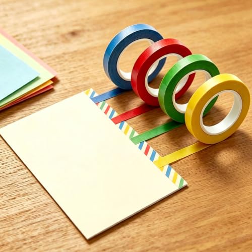 Colored Masking Tape Set - 8 Rolls for Kids' Crafts